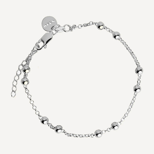 NAJO SINGLE STRAND SILVER BRACELET 4MM BALLS
