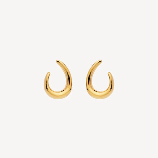 NAJO GOLD PLATED CURL STUD EARRINGS