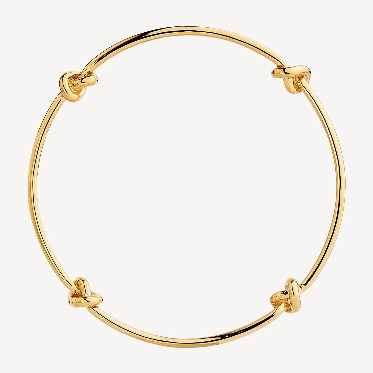 NAJO GOLD PLATED SILVER WIRE ROUND BANGLE W 4 KNOTS