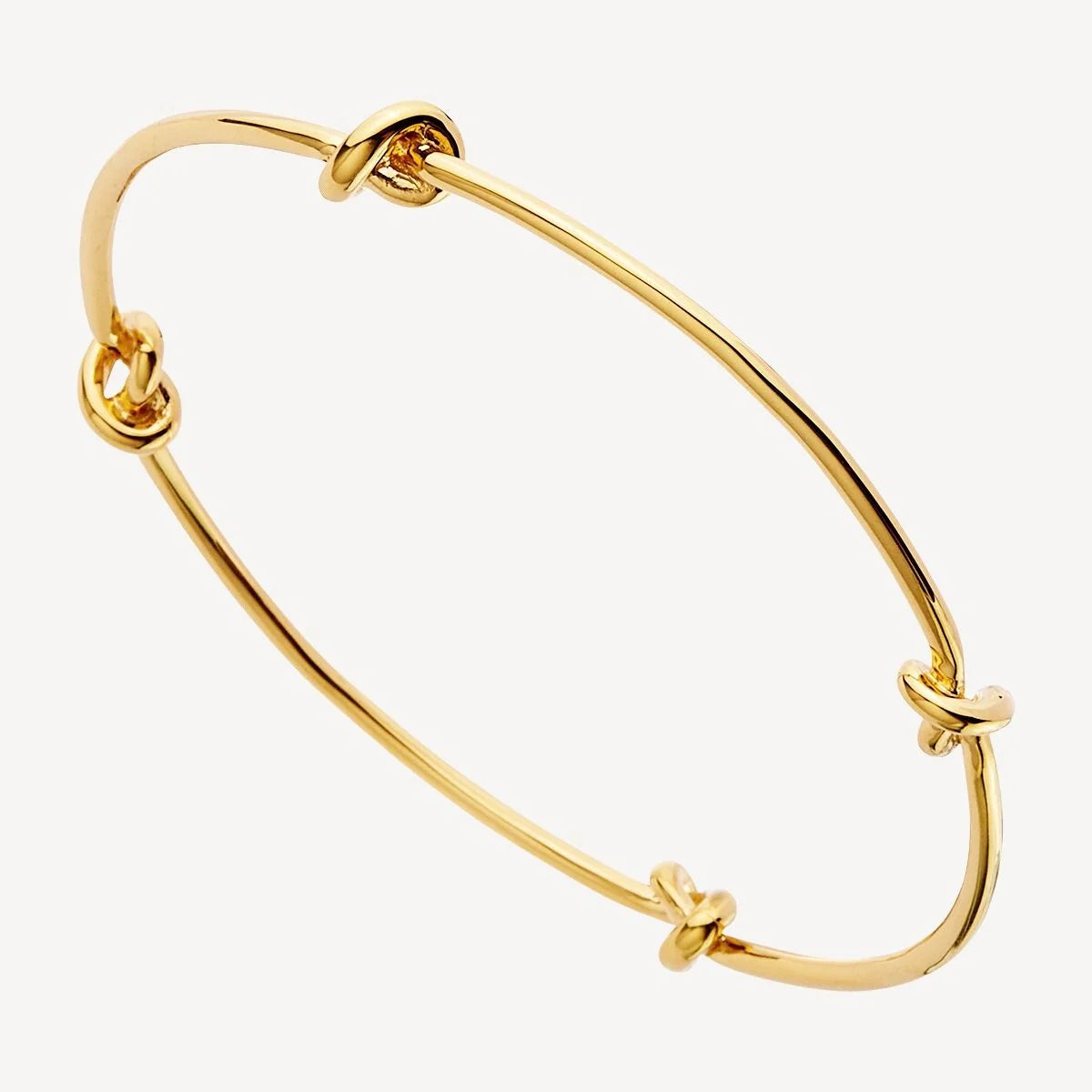 NAJO GOLD PLATED SILVER WIRE ROUND BANGLE W 4 KNOTS