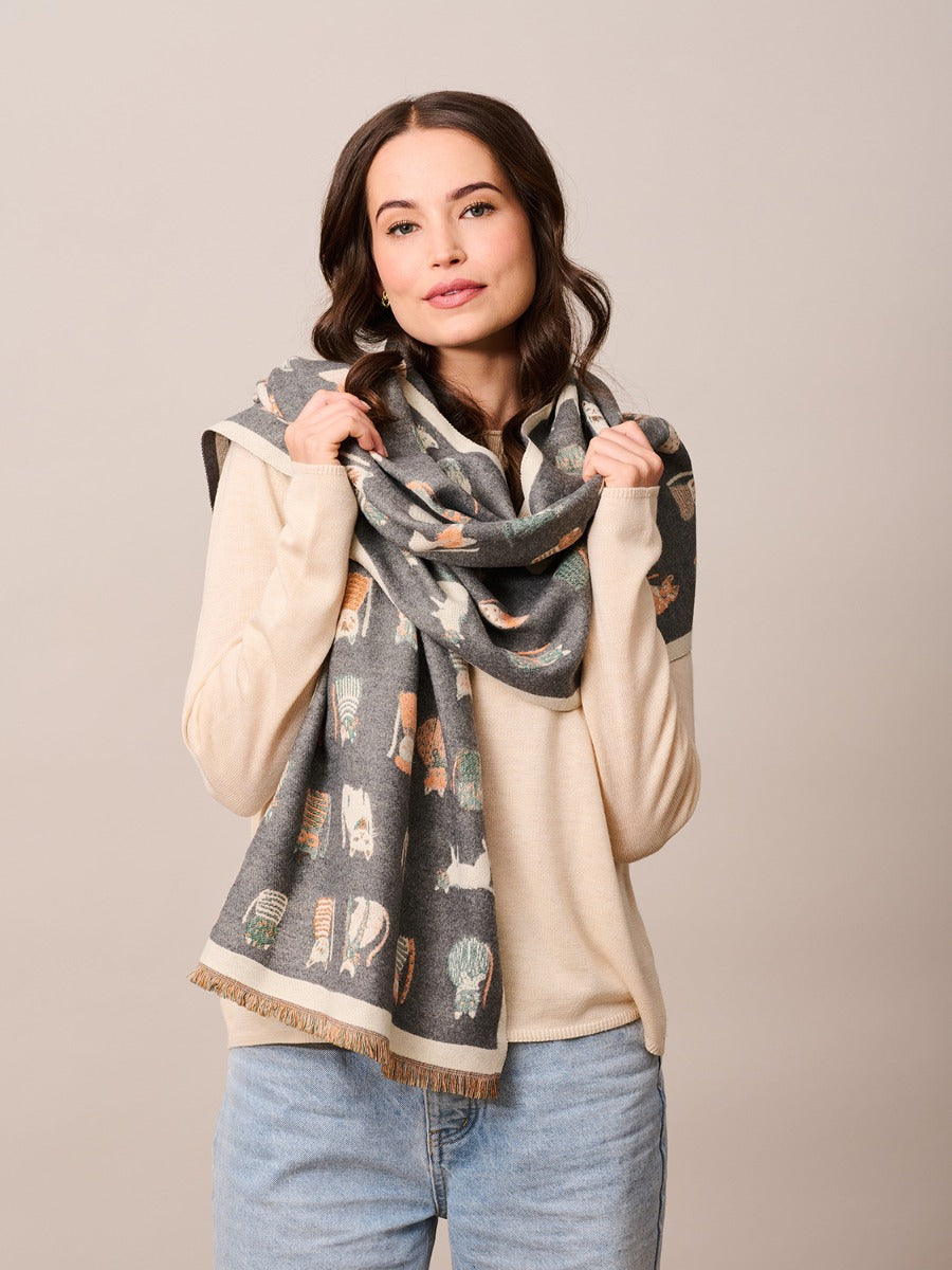 ALLEY CATZ SCARF GREY