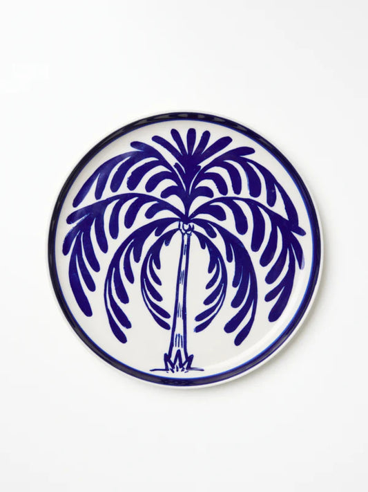 JONES & CO DEL SOL PALM PLATE BLUE