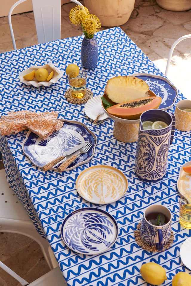 JONES & CO DEL SOL PALM PLATE BLUE