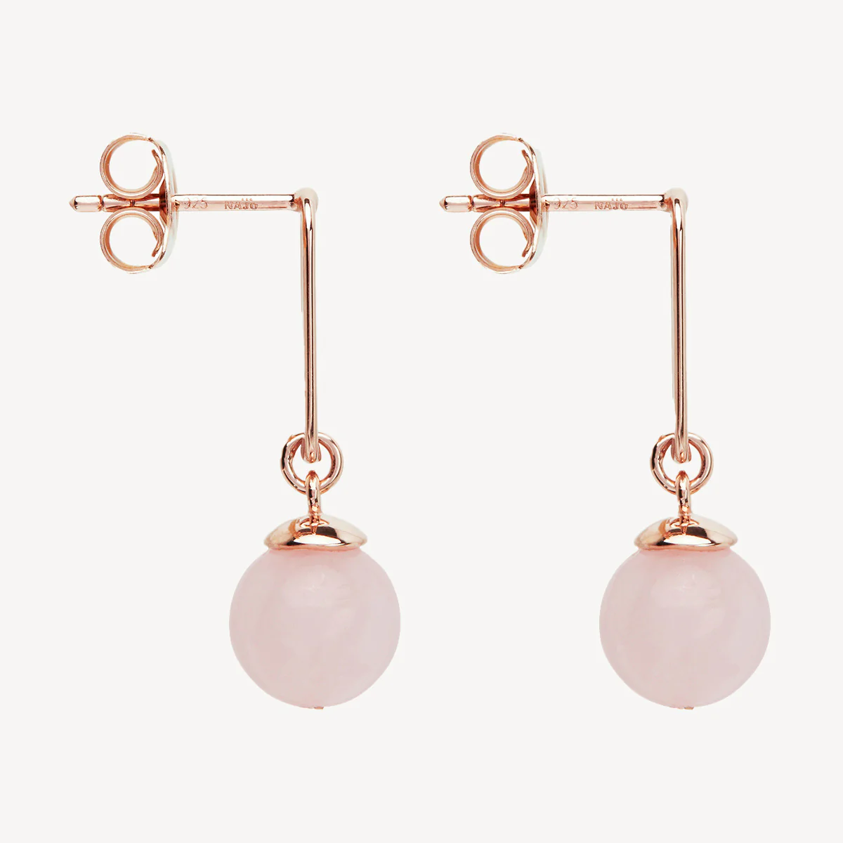 NAJO ALBA ROSE QUARTZ EARRINGS