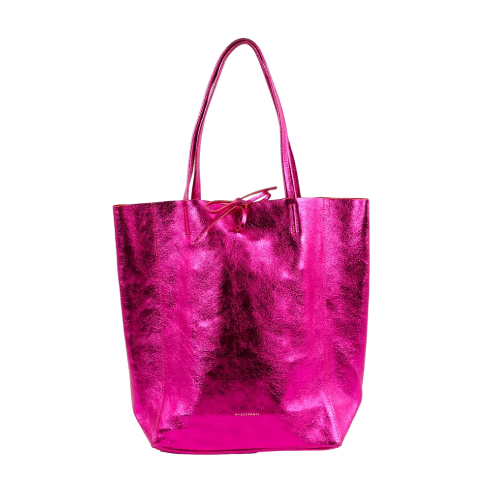 MAISON FANLI LARGE TOTE METALLIC FUCHSIA