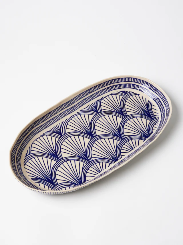 JONES & CO CARAVAN LARGE PLATTER INDIGO