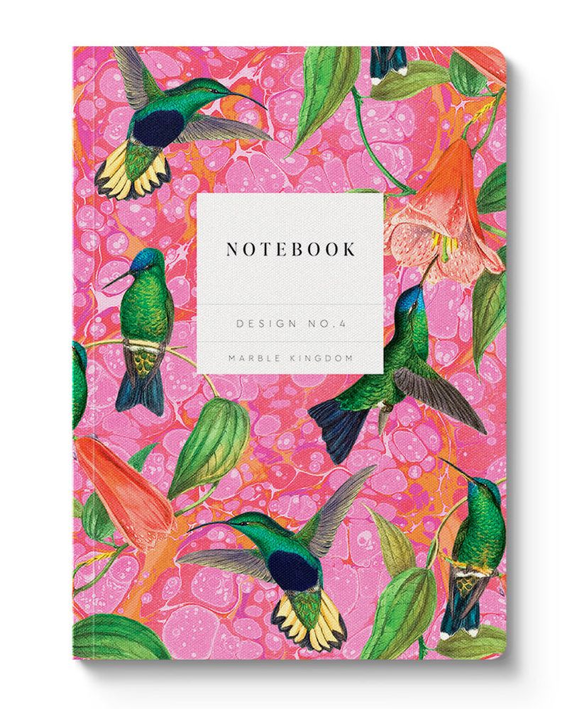 KALEIDO A5 SOFT COVER NOTEBOOK MARBLE HUMMINGBIRDS