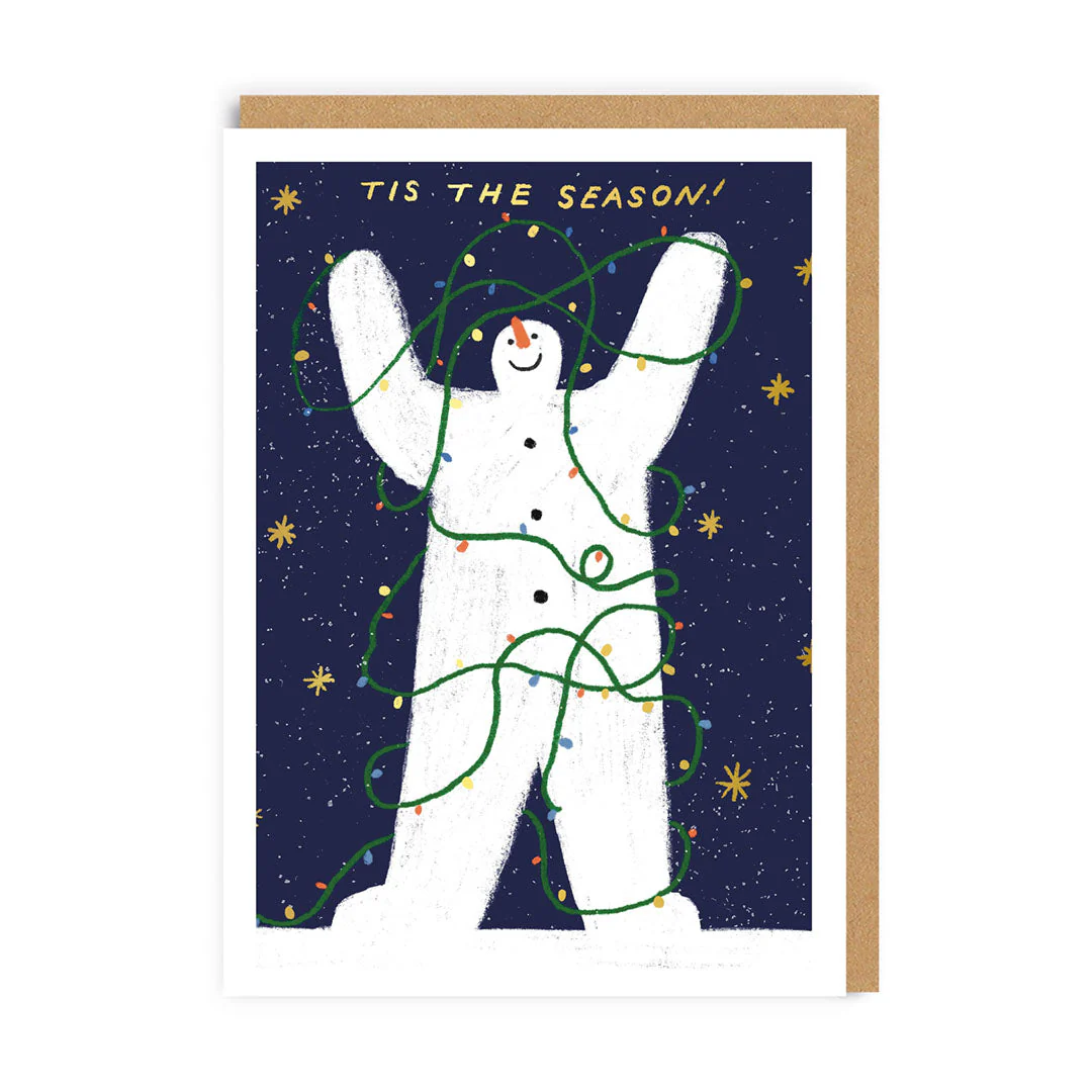 OHH DEER CARD TIS THE SEASON SNOWMAN