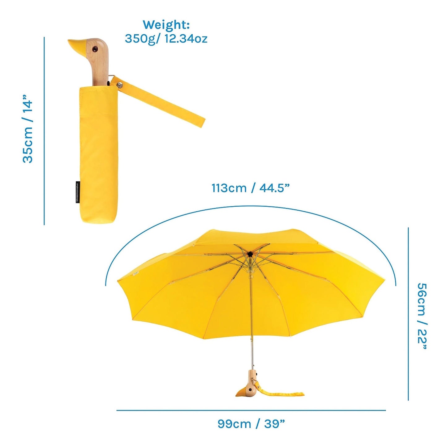 DUCK UMBRELLA COMPACT YELLOW