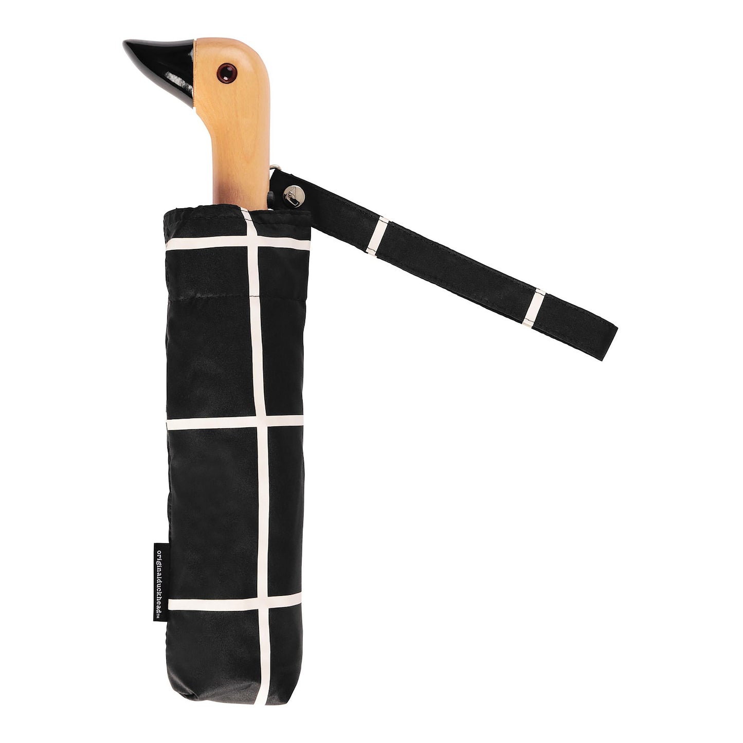 DUCK UMBRELLA COMPACT BLACK GRID