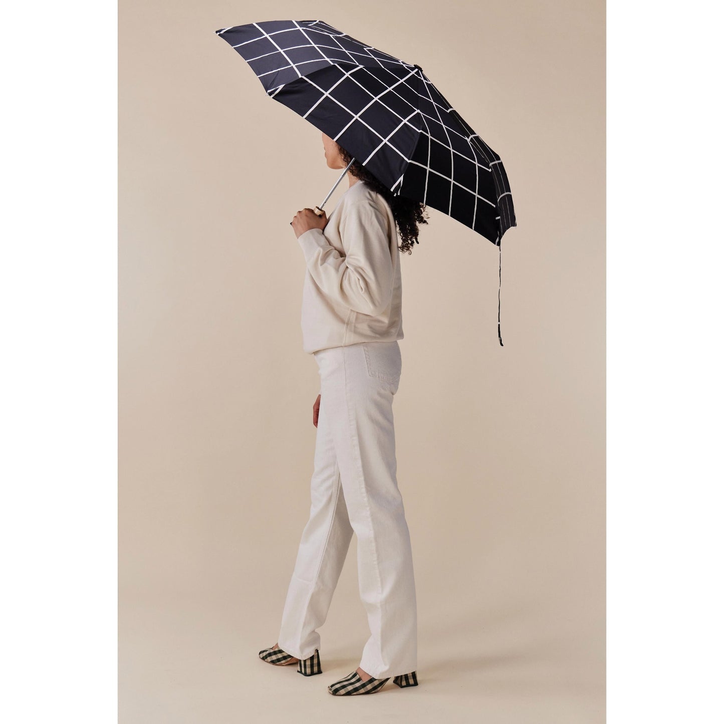 DUCK UMBRELLA COMPACT BLACK GRID