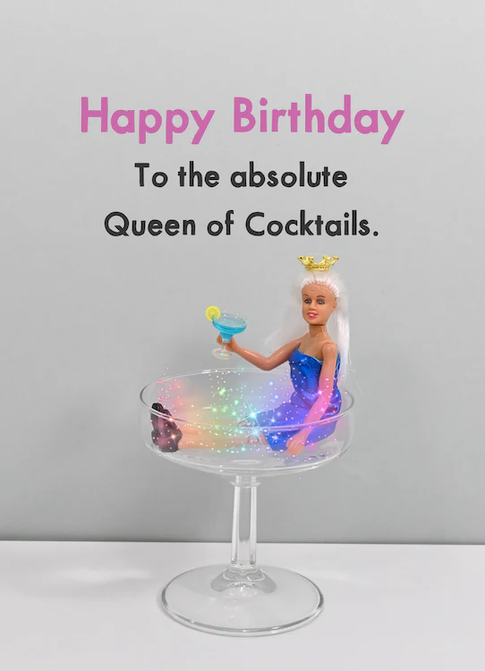 BOLD & BRIGHT CARD QUEEN OF COCKTAILS