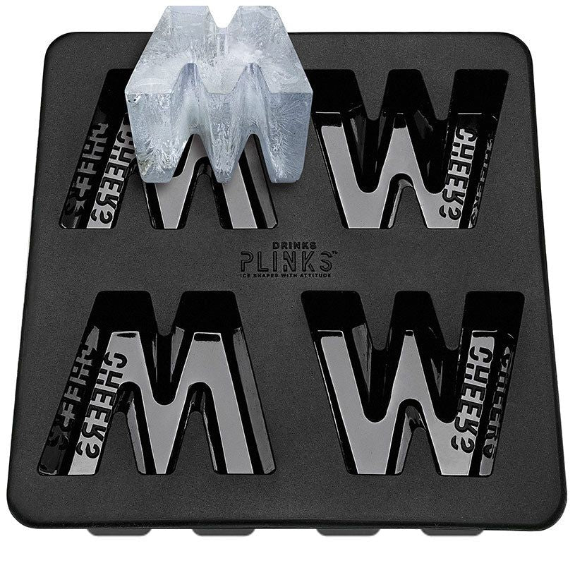 DRINKS PLINKS LETTER M FOR MARGARITA SILICONE TRAY BLACK