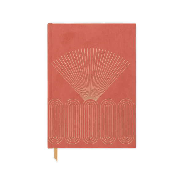 DESIGNWORKS INK SUEDE CLOTH JOURNAL BRIGHT TERRACOTTA