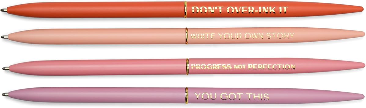 DESIGNWORKS INK TWISTY SLIM PEN SET- MOTIVATION SET 4