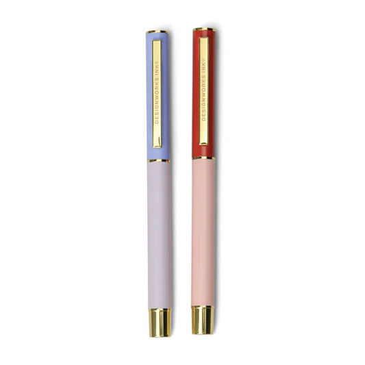 DESIGNWORKS INK COLOUR BLOCK PENS SET2 LAVENDER & BLUSH