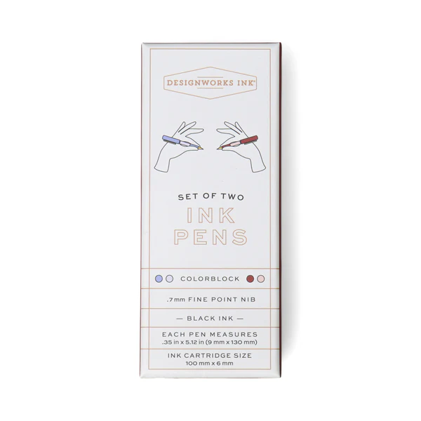 DESIGNWORKS INK COLOUR BLOCK PENS SET2 LAVENDER & BLUSH