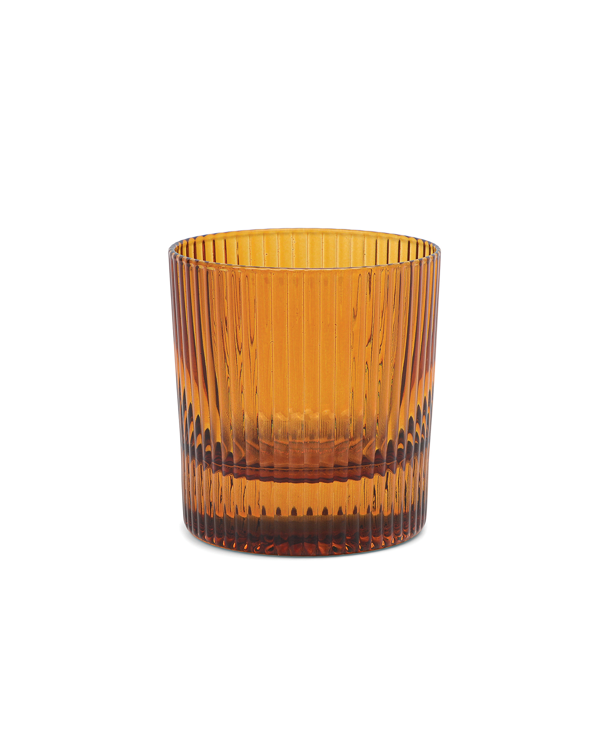 HERE'S HOW SCOUT LOWBALL GLASS SET 2 AMBER