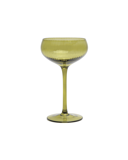 HERE'S HOW LOU COUPE GLASS SET 2 OLIVE