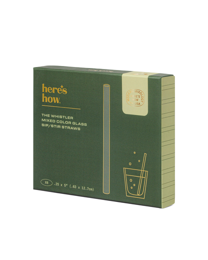 HERE'S HOW WHISTLER COLOURED GLASS STRAWS SET 6