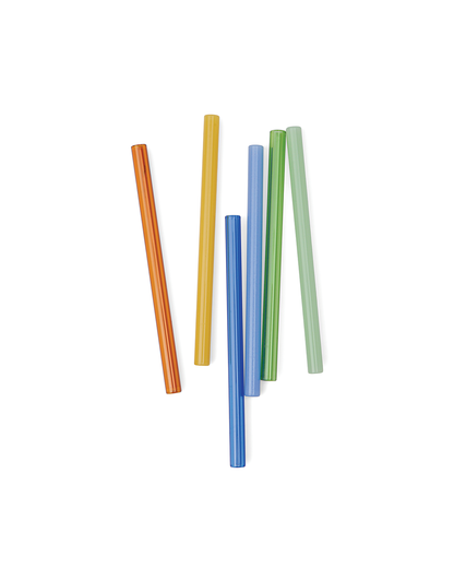 HERE'S HOW WHISTLER COLOURED GLASS STRAWS SET 6