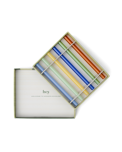 HERE'S HOW WHISTLER COLOURED GLASS STRAWS SET 6