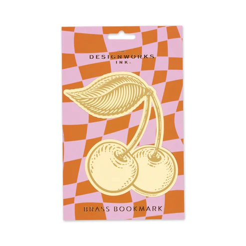 DESIGNWORKS INK BRASS BOOKMARK CHERRIES