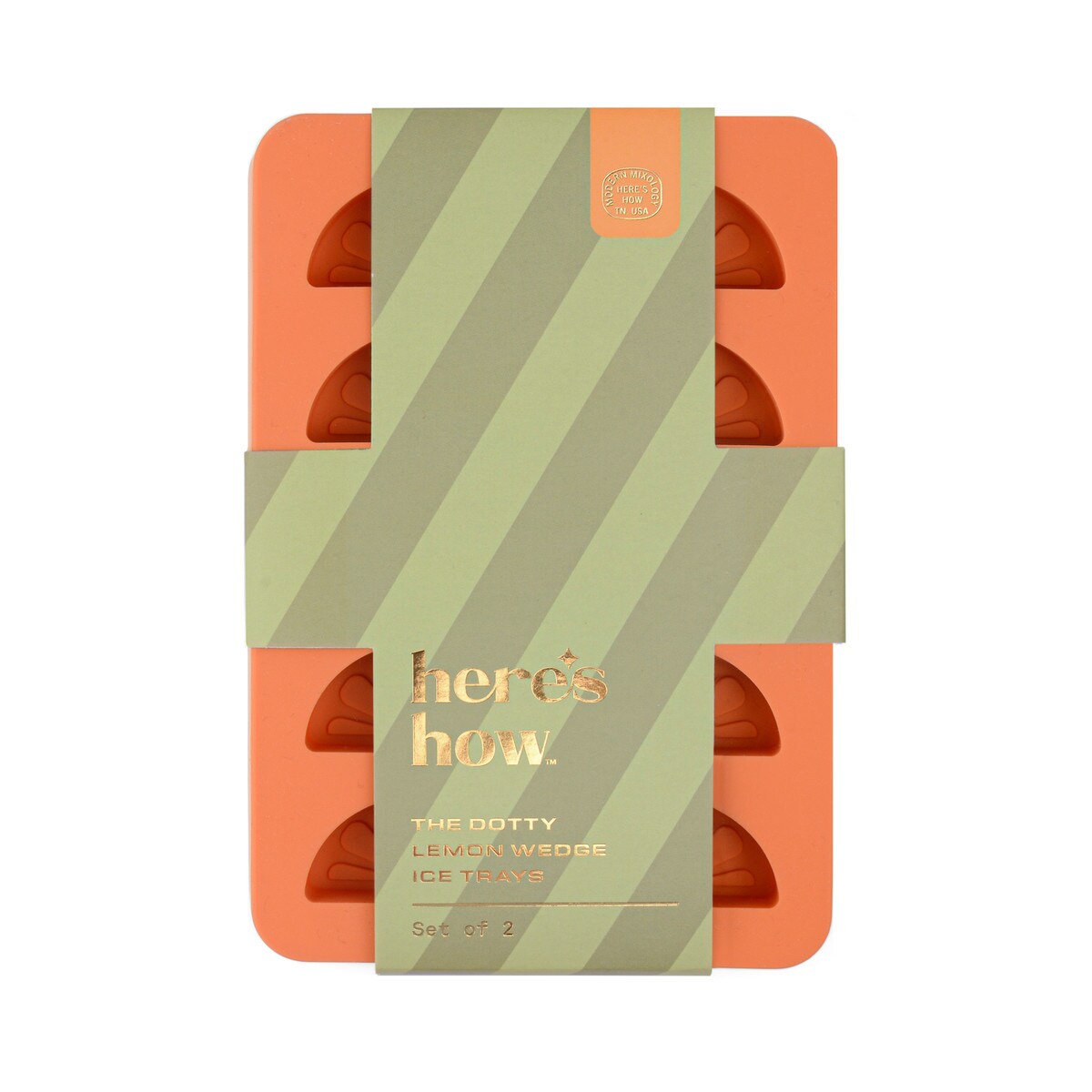 HERE'S HOW THE DOTTY CITRUS WEDGE ICE TRAYS SET 2 ORANGE