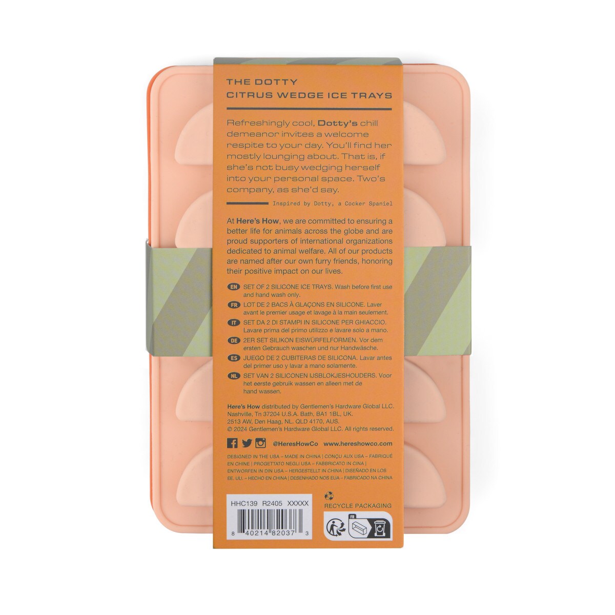 HERE'S HOW THE DOTTY CITRUS WEDGE ICE TRAYS SET 2 ORANGE