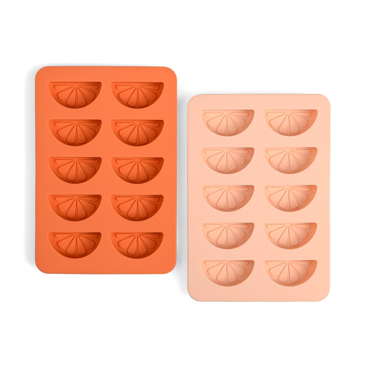 HERE'S HOW THE DOTTY CITRUS WEDGE ICE TRAYS SET 2 ORANGE