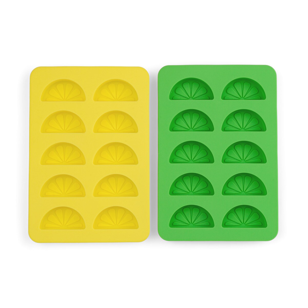 HERE'S HOW THE DOTTY CITRUS WEDGE ICE TRAY SET 2 YELLOW