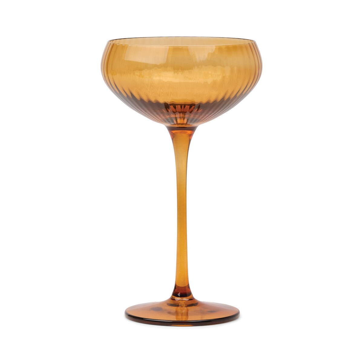 HERE'S HOW LOU COUPE GLASS SET 2 AMBER