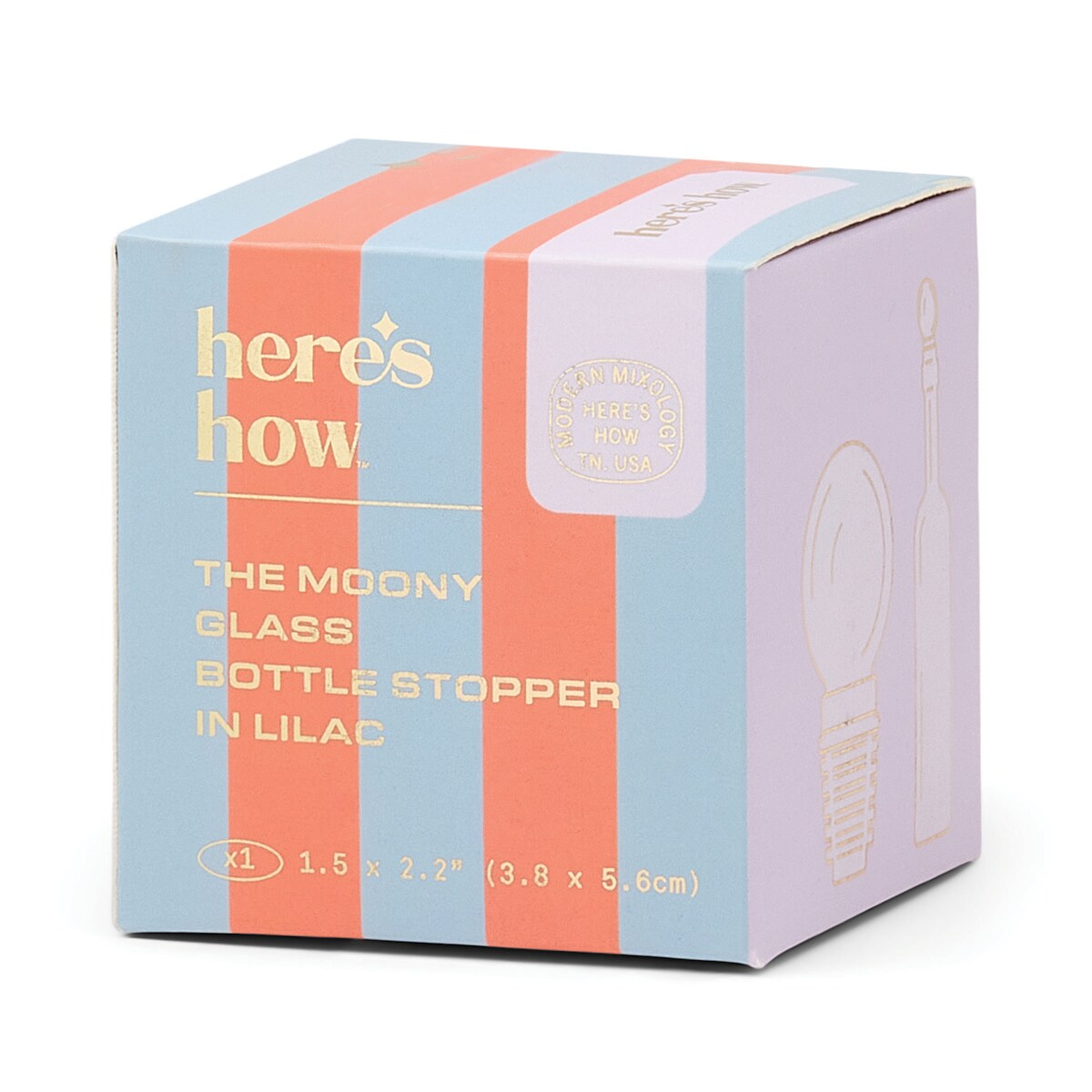 HERE'S HOW THE MOONY GLASS BOTTLE STOPPER - LILAC