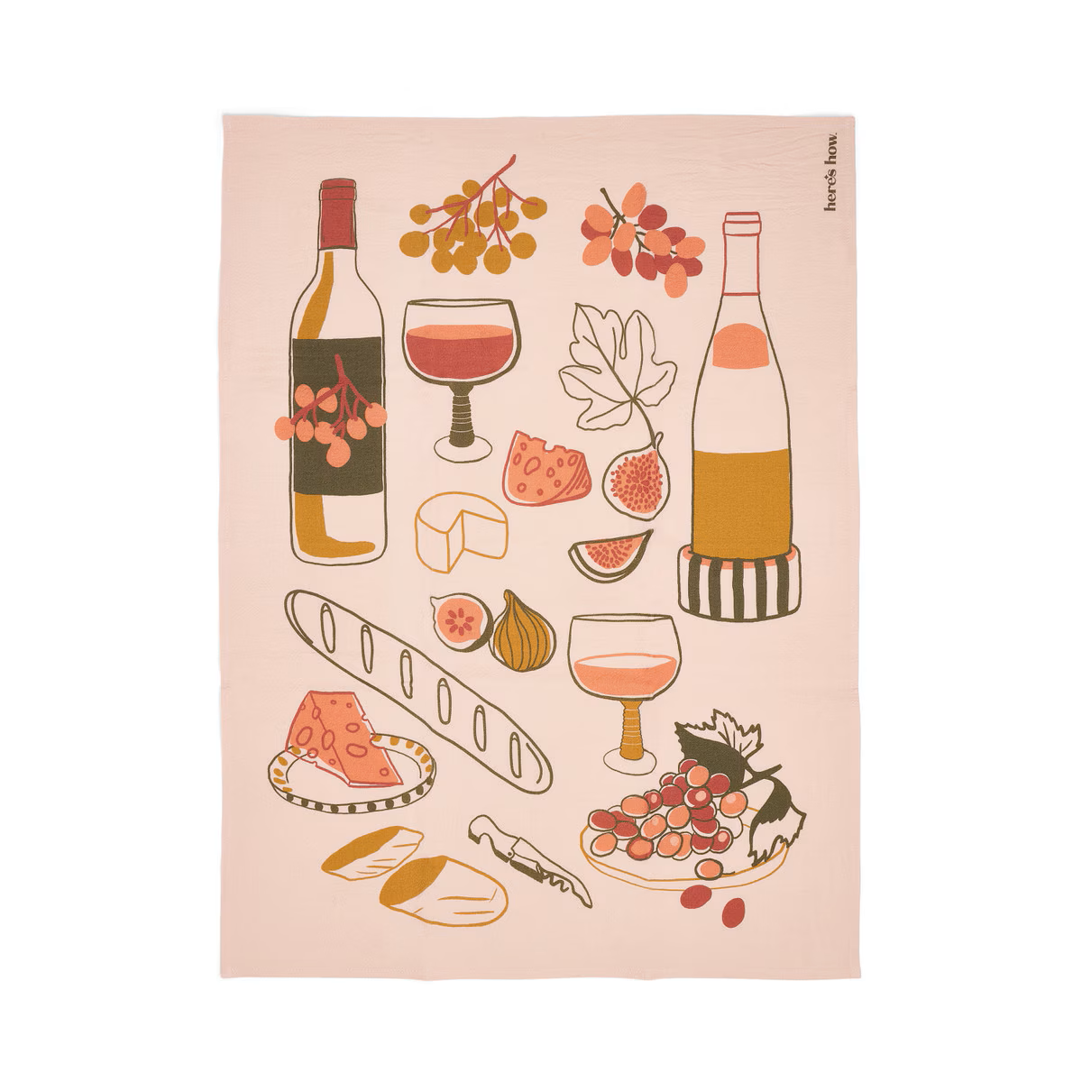 HERE'S HOW THE EMMY TEA TOWEL - WINE