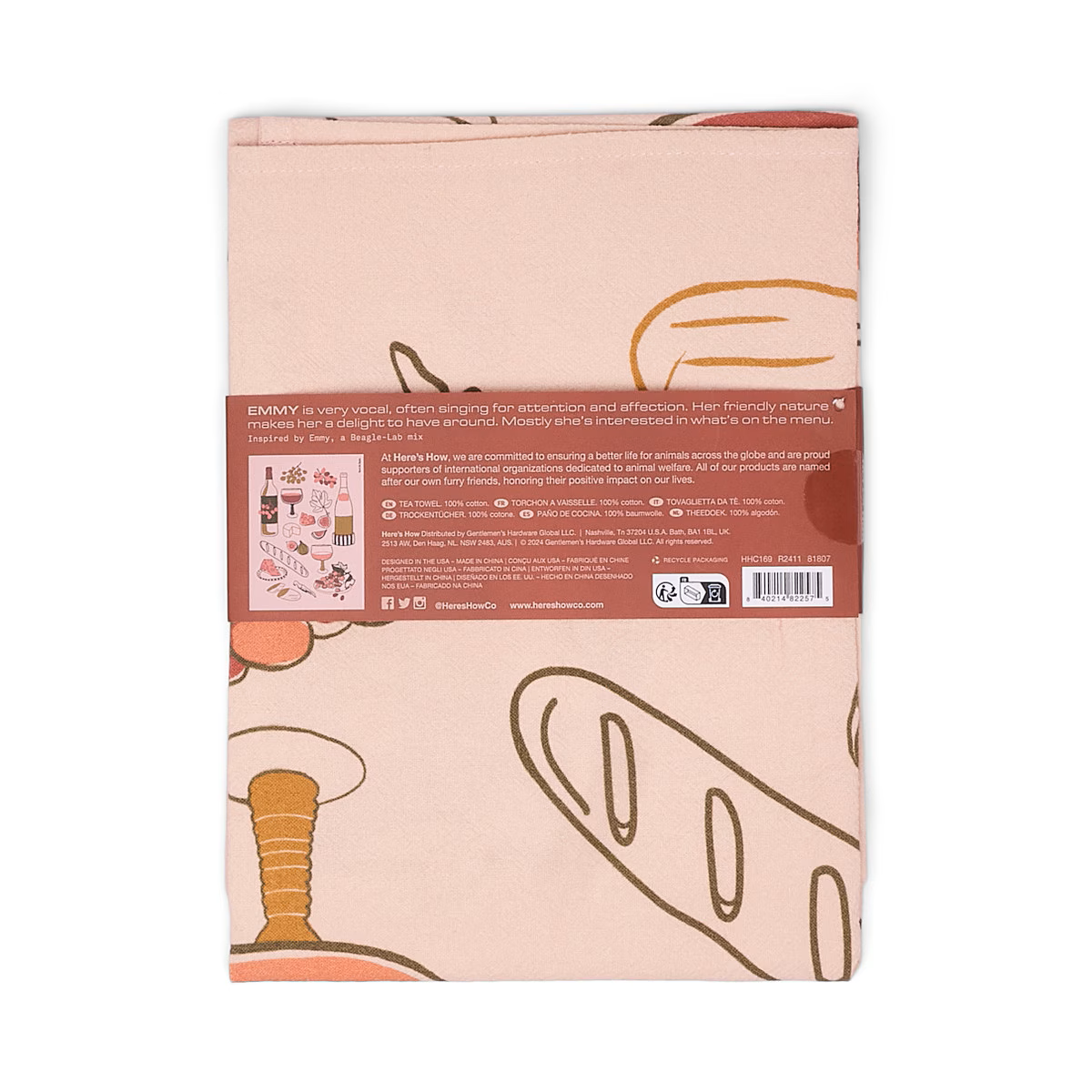 HERE'S HOW THE EMMY TEA TOWEL - WINE