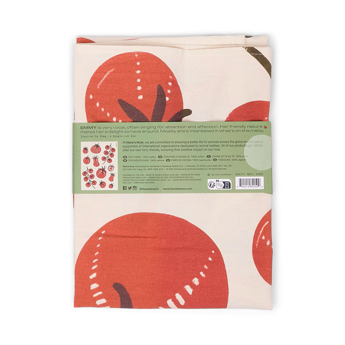 HERE'S HOW THE EMMY TEA TOWEL - TOMATOES