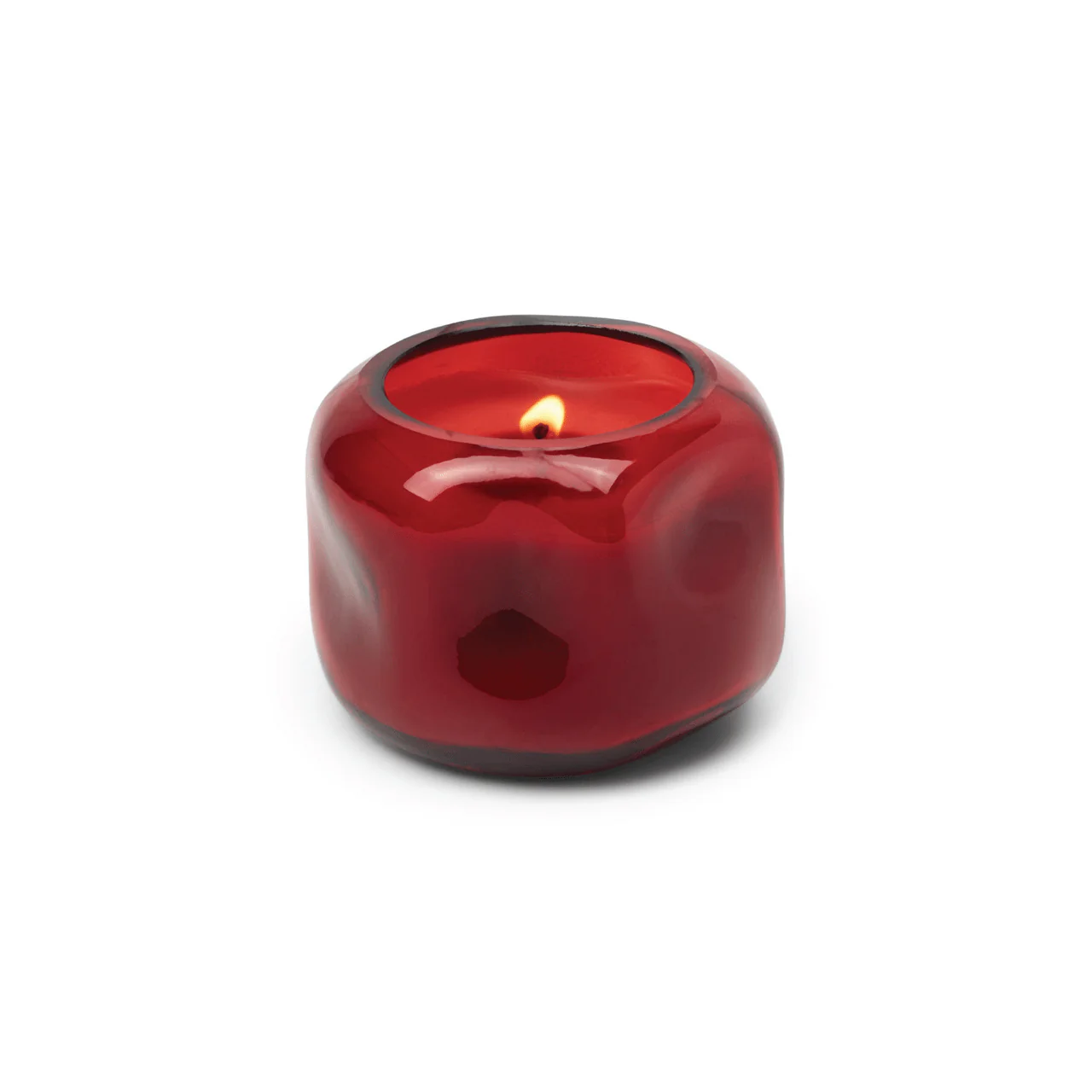 PADDYWAX GLASS CANDLE BASALT RED 5OZ - YUZU WOODS