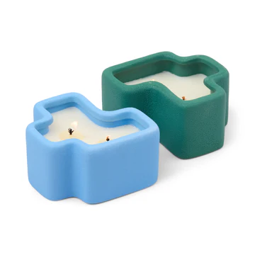 PADDYWAX 2 JIGSAW CANDLES - WILD MINT & MISTED LIME