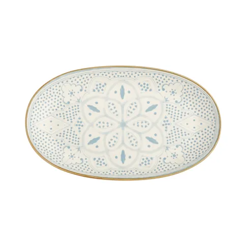 ALEAH CERAMIC OVAL DISH BLUE/WHITE