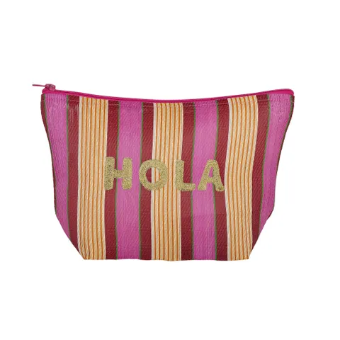 RECYCLED POUCH HOLA PINK/RED