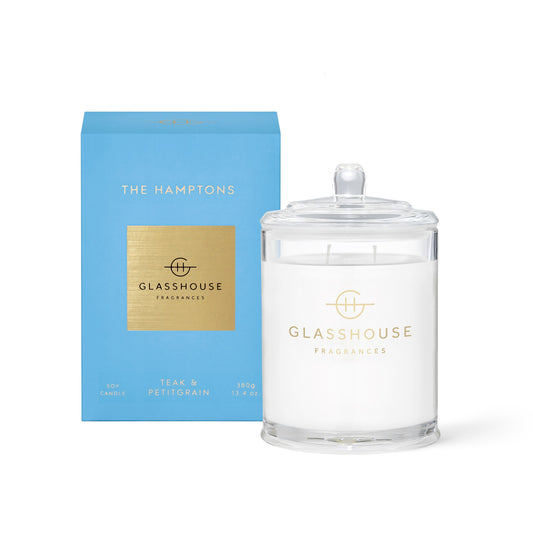 GLASSHOUSE CANDLE THE HAMPTONS 380G