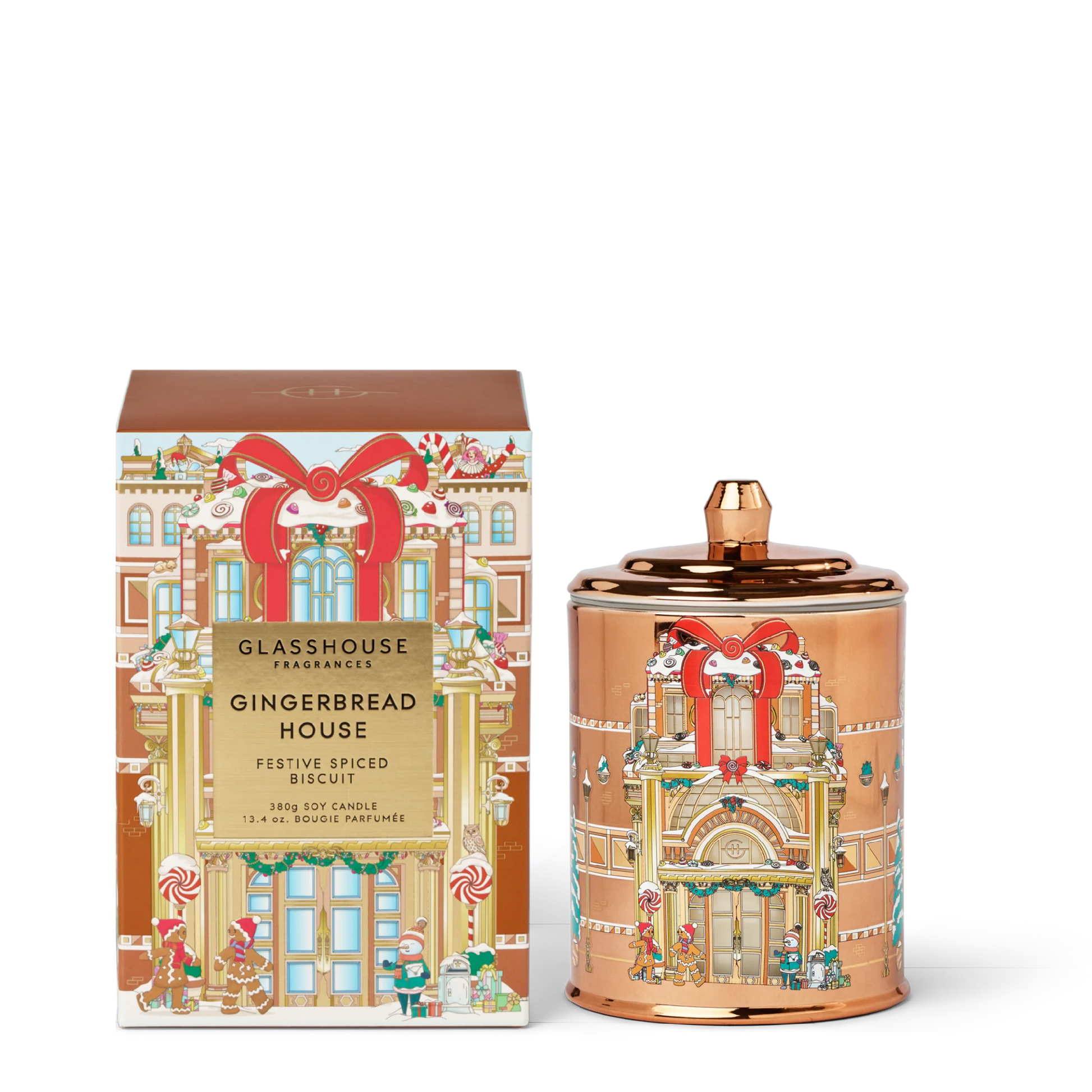 GLASSHOUSE CHRISTMAS CANDLE GINGERBREAD HOUSE