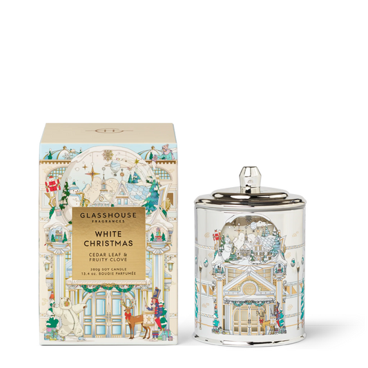 GLASSHOUSE CHRISTMAS CANDLE WHITE CHRISTMAS