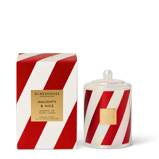 GLASSHOUSE CHRISTMAS CANDLE NAUGHTY & NICE