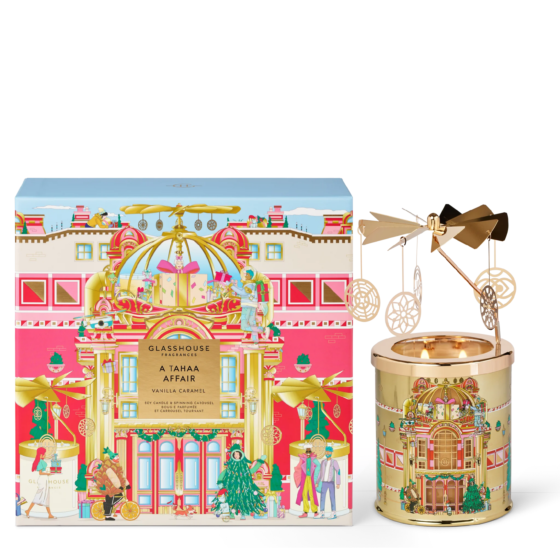 GLASSHOUSE CHRISTMAS SPINNING CAROUSEL GIFT SET
