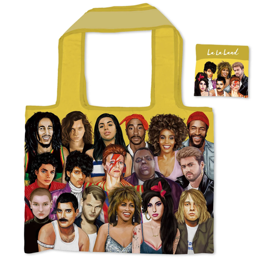 LALA FOLDABLE SHOPPER BAG TRIBUTE ARTISTS MUSIC EDITION
