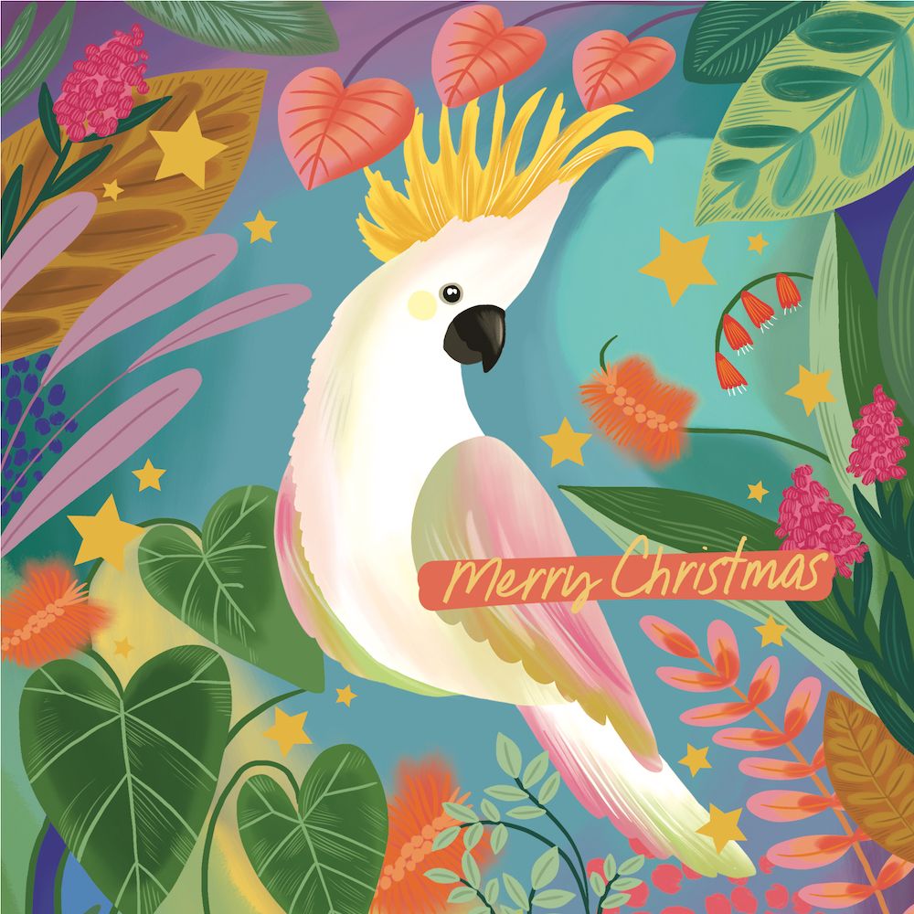 CHARITY CHRISTMAS CARD PACK RSPCA - COCKATOO