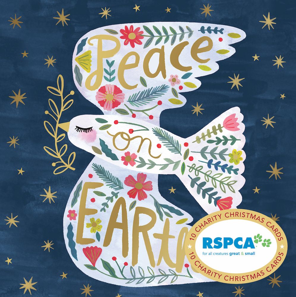 CHARITY CHRISTMAS CARD PACK RSPCA - PEACE ON EARTH