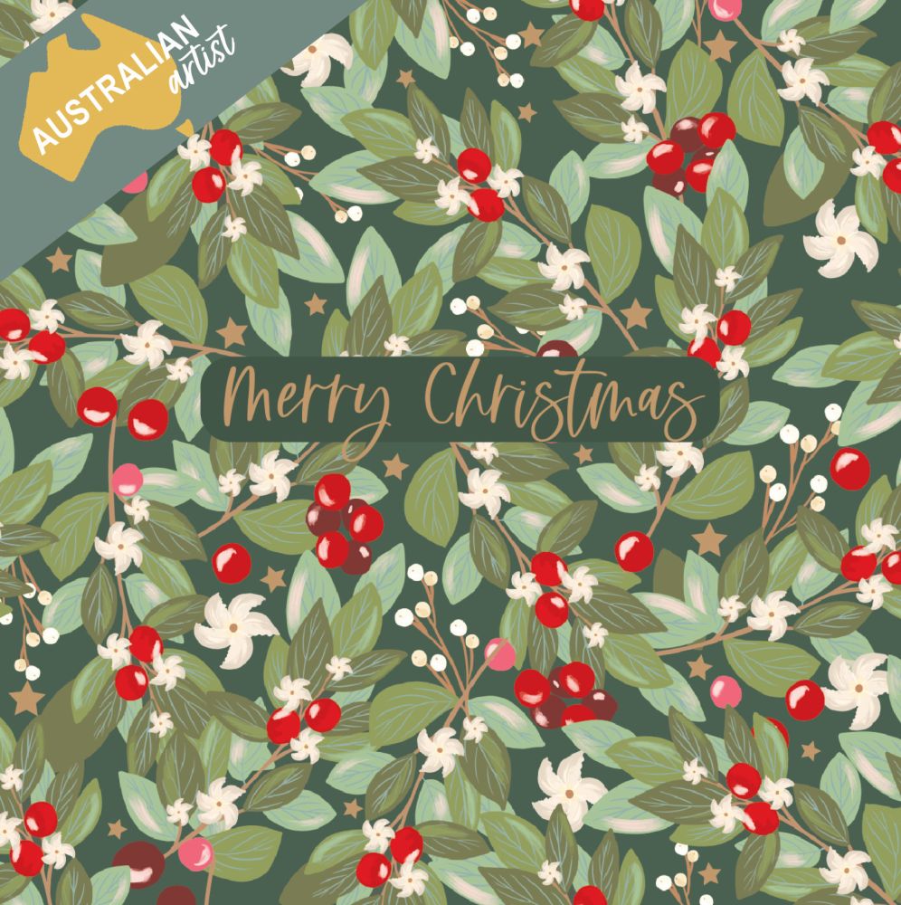 CHARITY CHRISTMAS CARD PACK BCNA - LEAVES & BERRIES
