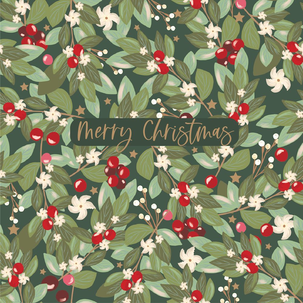 CHARITY CHRISTMAS CARD PACK BCNA - LEAVES & BERRIES